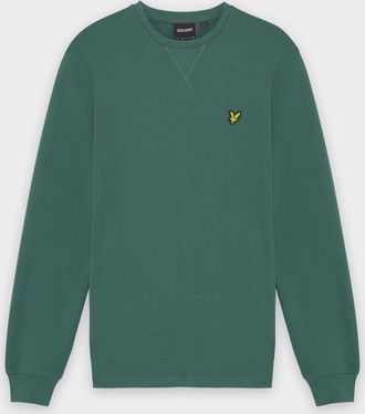 Lyle & Scott Mens Crew Neck Sweatshirt in Dark Green Cotton - Size X-Large