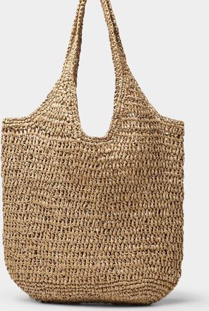 Simons Womens Openwork braided straw XL tote bag