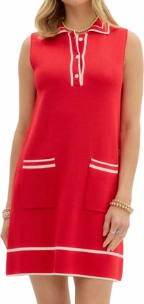 Entro Varsity Chic Knit Dress In Red