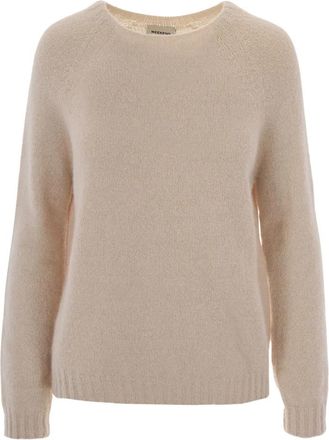 Max Mara Ghiacci Ronde Hals Gebreid - Dames - Ronde hals truien - Beige - L - Truien & Vesten