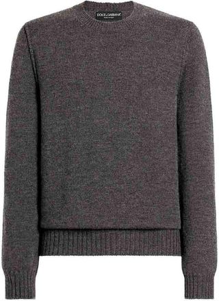 Dolce & Gabbana Grey Wool Crew-Neck Sweater