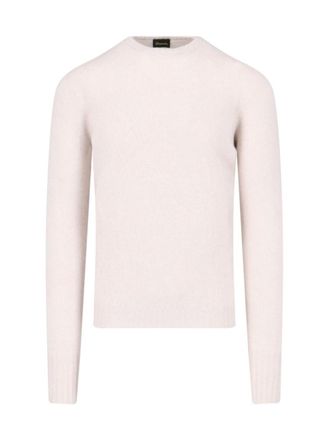 Drumohr Classic Sweater In Cream Cashmere Crew Neck
