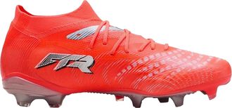 Puma Future 9 voetbalschoenen voor dames, voor harde ondergrond (Rood/zilver)
