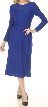Joseph Ribkoff Shimmery Ruched Fit And Flare Dress In Royal Sapphire