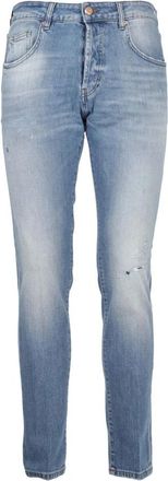 Don the Fuller Milano Stijlvol Horloge - Heren - Slim Fit Jeans - Blauw - W40 - Katoen - Jeans