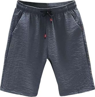 Generic Mens Summer Beach Shorts - Lightweight Elastic Waist Drawstring Casual Fitness Running Breathable Pockets Large Size Capri Pants, Lounge Night Wear Da