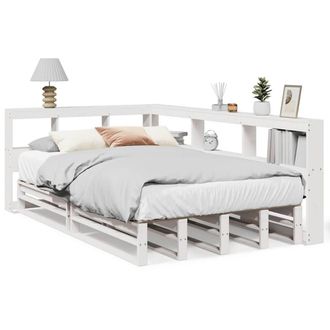 Berkfield Home Bookcase Bed without Mattress White 120x190cm Solid Wood Pine | Size: 120x190 cm