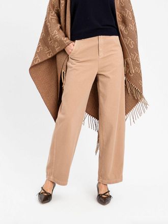 Twinset Jeans straight a vita media in denim di cotone