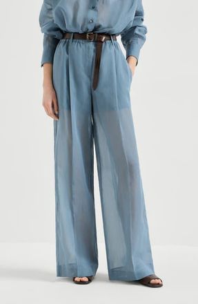 Brunello Cucinelli Sartorial track trousers in Azure at Nordstrom, Size 36 It