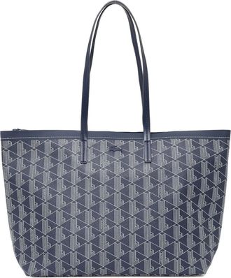 Lacoste monogram-pattern tote bag - women - Polyurethane/PVC - One Size - Blue
