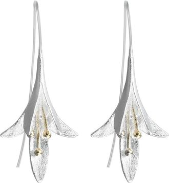 Generic 925 Sterling Silver Trendy Elegant Shiny Daisy Lotus Flower Ginko Stud Earring for Friend Lover Birthday Gifts Women Fashion Design