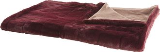 Beliani Manta De Poli&eacute;ster Borgo&ntilde;a 180 X 220 Cm Mullida Suave Estilo Retro Dormitorio Sala De Estar Tantan