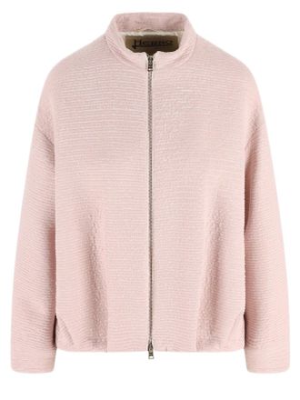 Herno Textured Sequin Bomber Jacket With Boxy Silhouette