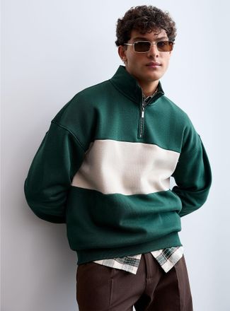 Only & Sons Mens Colour-block zip-neck sweatshirt