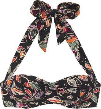Buffalo B&uuml;gel-Bandeau-Bikini-Top BUFFALO Whoopi, Damen, Gr. 36, Cup D, schwarz bedruckt, Recycling-Polyamid, bedruckt, Bikini-Oberteile B&uuml;gel-Bandeau-Bikini-T