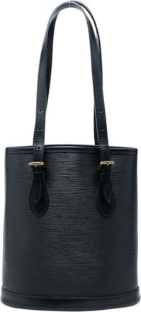 Louis Vuitton Black Noir Leather Shoulder Bag Tote Bag (Pre-Owned)