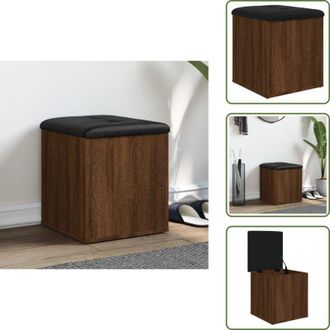 vidaXL Panca in legno multistrato - vidaXL Panca Portaoggetti Rovere Marrone 42x42x45 cm Legno Multistrato - Panca con cuscino