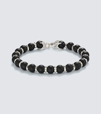 David Yurman Spiritual Beads sterling silver bracelet with black onyx