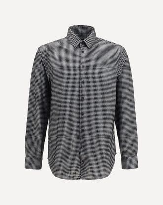 Giorgio Armani Cotton Shirt with geometric flock print Male 42