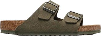 Birkenstock Arizona Vegan Microfiber Sliders - male - Birkenstock - Sliders - Green - 10 1/2 UK - Shoes