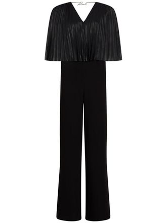 Karl Lagerfeld pleated cape jumpsuit - Black