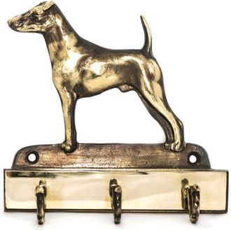 OEM Fox Terrier - Colgador De Llaves Con Perro, Soporte De Lat&oacute;n Para Accesorios De Perro, Elegante Decoraci&oacute;n Para El Pasillo De Art-dog