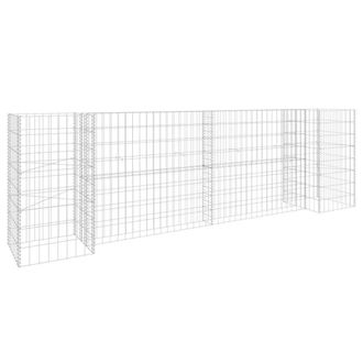 Berkfield Home H-Shaped Gabion Planter Steel Wire 260x40x80 cm in Silver | Size: 260 x 40 x 80 cm