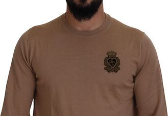 Dolce & Gabbana Mens Cashmere Crewneck Sweater Beige