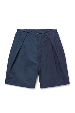 Blue Blue Japan Tapered Pleated Indigo-Dyed Nylon Shorts