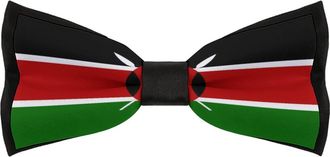Generic Kenyan Flag Bow Ties for Men Adjustable Pre-Tied Fun Pattern Bowties for Wedding Party