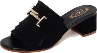 Tod's Su&egrave;de Sandaal Schoen Model Xxw 38A0X700Hr 0B999 - Dames - Muiltjes - Zwart - 35 EU - Su&egrave;de - Schoenen