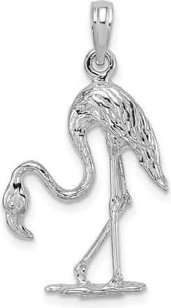 Diamond2Deal 14k Gold 3-D Textured Flamingo Charm