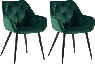 Clp Clp - Set De 2 Sillas Para Sal&oacute;n Cassis En Terciopelo Verde Terciopelo