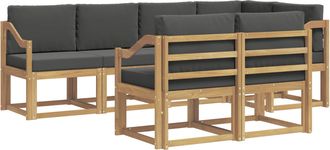 vidaXL Conjunto De Sof&aacute;s De Exterior 7 Uds. Blanco Y Antracita Vidaxl