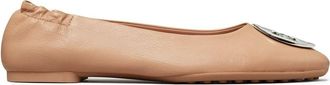 Tory Burch Claire ballerina shoes - women - Suede - 5.5 - Neutrals