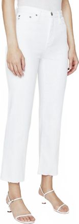 AG - Adriano Goldschmied Alexxis Cropped High Rise Jeans In White
