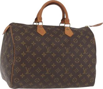 Louis Vuitton Speedy Handbag Monogram Canvas Brown Canvas Handbag (Pre-Owned)