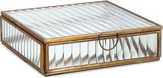 BIZZOTTO Tehri jewelry box transparent gold stripes 17.5x17.5
