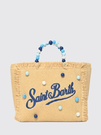MC2 Saint Barth Borsa Colette in rafia con logo ricamato e stampa floreale