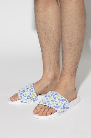 Casablanca Monogram Slides, Mens, White