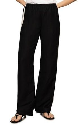 Sanctuary Casual Linen Blend Track Pants in Black at Nordstrom Rack, Size X-Small