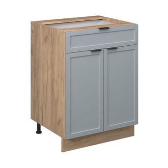 Vicco Mueble Bajo De Cocina Fame-line, Azul Claro-gris, 60 Cm Con Caj&oacute;n, Et Antracita Vicco
