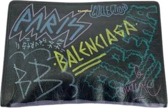 Balenciaga Pre-owned Clutches, female, Black, Size: ONE SIZE Pre-owned Leather Clutch Bag Black Multicolor