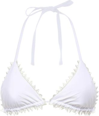 Jacquemus Picot Bikini Top - Dames - Bikinis - Wit - M - Satijn - Badmode