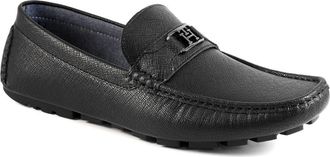 Tommy Hilfiger Attle Driver Loafer in Black Saffiano Texture at Nordstrom Rack, Size 10.5