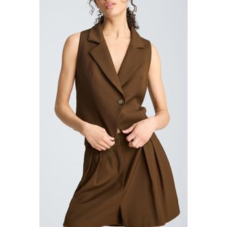 Kenneth Cole Notch Collar Vest in Brunette at Nordstrom, Size X-Large