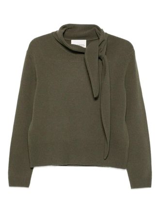Closed tie-neck sweater - Green