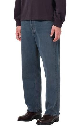 A Gold E 90s Mid Rise Relaxed Straight Leg Jeans in Prism Blue Indigo at Nordstrom Rack, Size 30