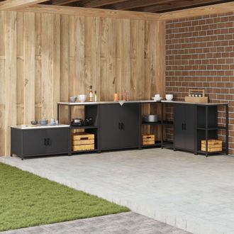 Berkfield Home Kitchen Storage Cabinet with Shelf with Storage with Door Black Steel