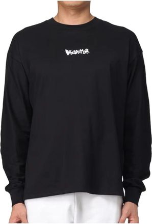 Disclaimer Lange Mouw Jersey Sweater Zwart Mannen - Heren - Longsleeves - Zwart - XL - Katoen - Tops